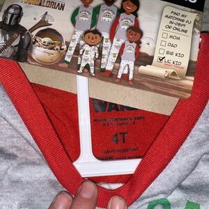 Kids Star Wars Mandalorian Gray and Red Pajama Set